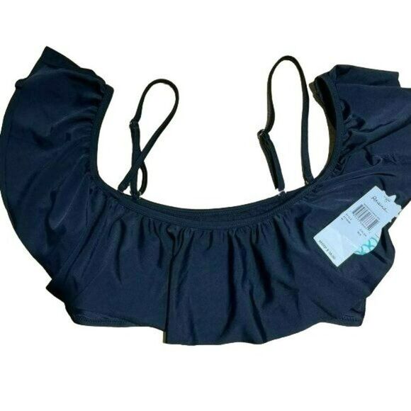 Raisins Womens Mermaid Flounce Ruffled Off -The-Shoulder Swim Top Separates - Picture 6 of 6